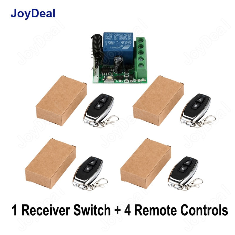 433 Mhz Universal Wireless Remote Control Switch DC 12V 1CH Relay Receiver Module and RF Transmitter