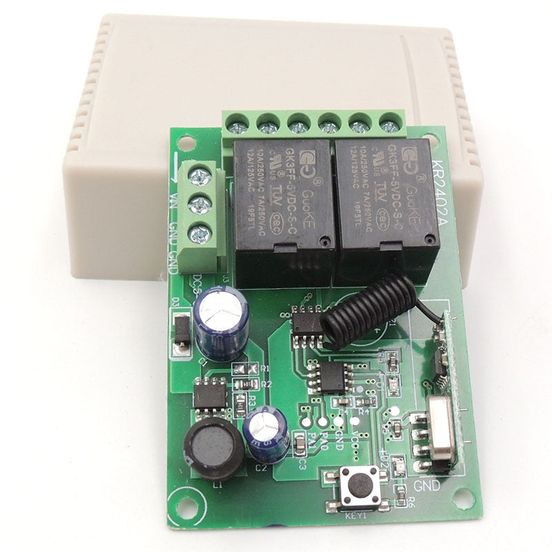 433Mhz RF Remote Control Circuit Universal Wireless Switch DC 5V 12V 24V 2CH RF Relay Receiver