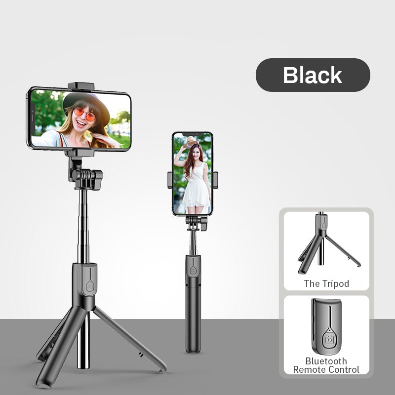 4 in 1 Wireless bluetooth Selfie Stick LED Ring light Extendable Handheld Monopod Live Tripod