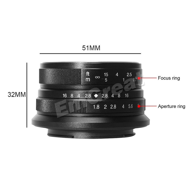 7artisans 25mm / F1.8 Prime Lens to All Single Series for E Mount / for Micro 4/3 Cameras A7 A7II