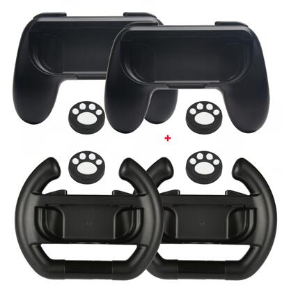 8 in 1 Bracket Hand Holder Wear-resistant Comfort Joy-con Handle Grips Wheels Kit for Nintend Switch