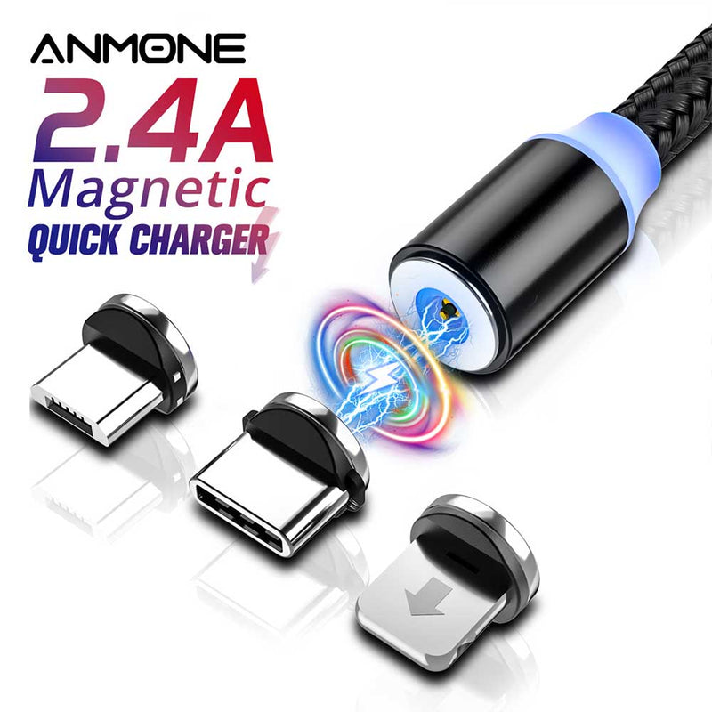 ANMONE Magnetic Micro USB Type C Cable Magnetic Charge For xiaomi redmi note7 Android for Umidigi F2