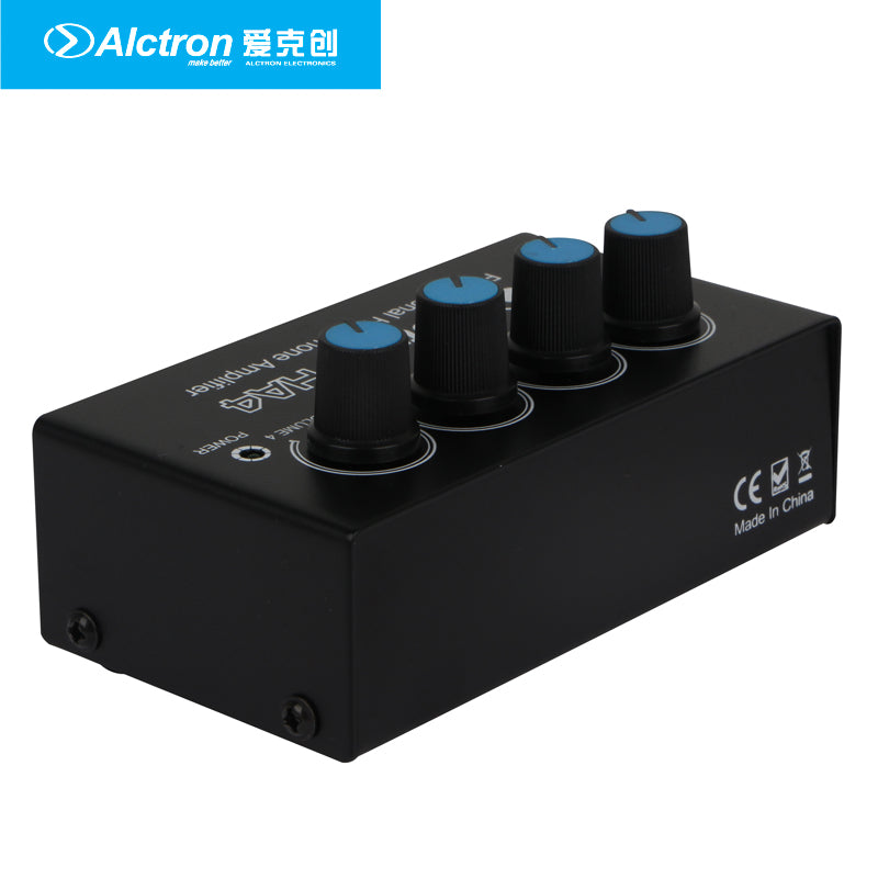 Alctron HA4 NEW Professional Monitoring Headphone Amplifier Compact 4 Channel Headphone Amp