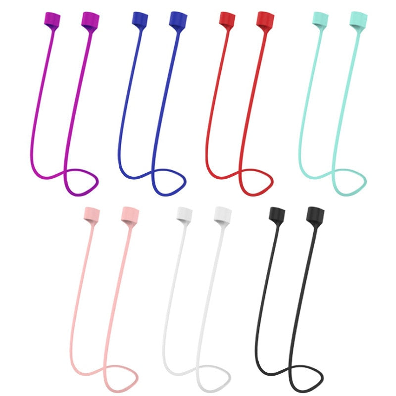 Anti-Lost Silicone Earphone Rope Holder Cable For Apple iphone X 8 7 AirPods Neck Strap Cord String