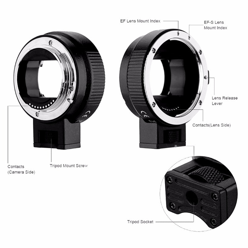 Auto Focus EF-NEX Lens Mount Adapter for Sony Canon EF EF-S lens to E-mount NEX A7 A7R A7s NEX-7