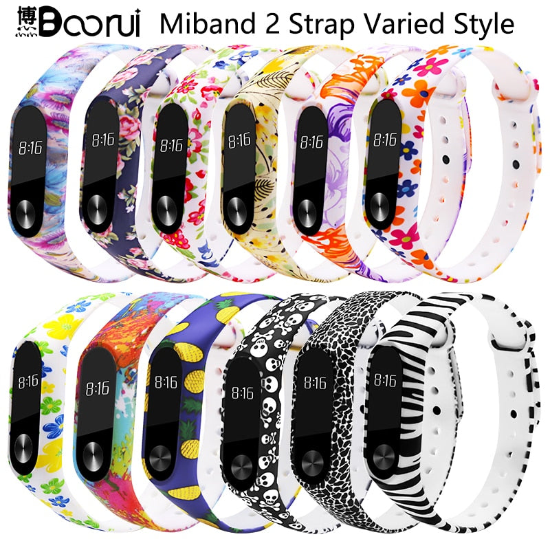 BOORUI Miband 2 Accessories mi band 2 strap colored Special Silicone Strap belt for Xiaomi Mi