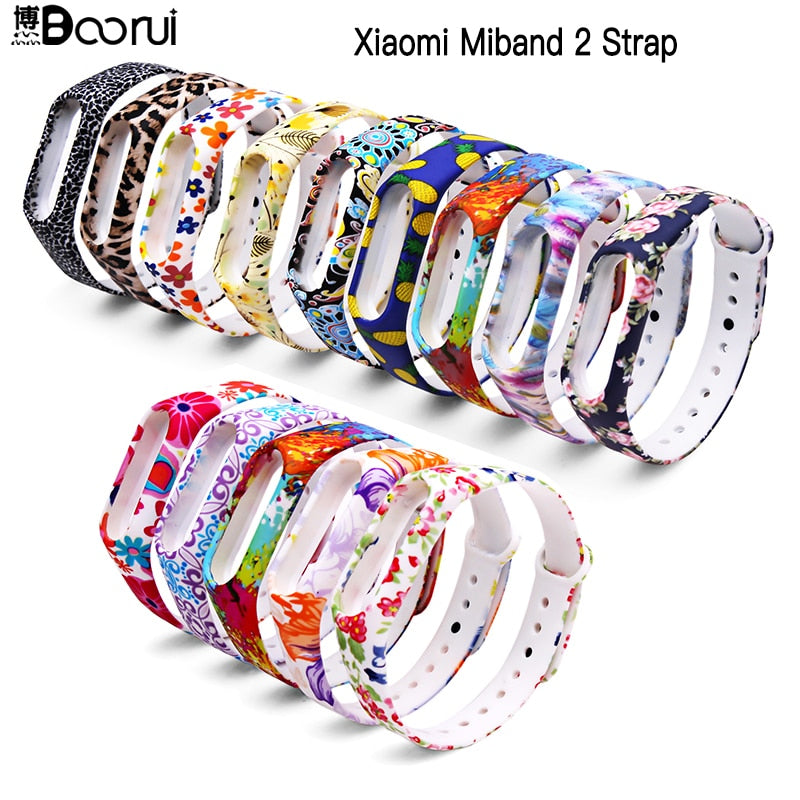 BOORUI Miband 2 Accessories mi band 2 strap colored Special Silicone Strap belt for Xiaomi Mi