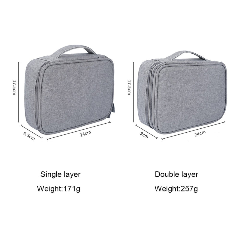 Portable Cable Bag, Digital USB Gadget Organizer Wires Charger Cosmetic Zipper Bag