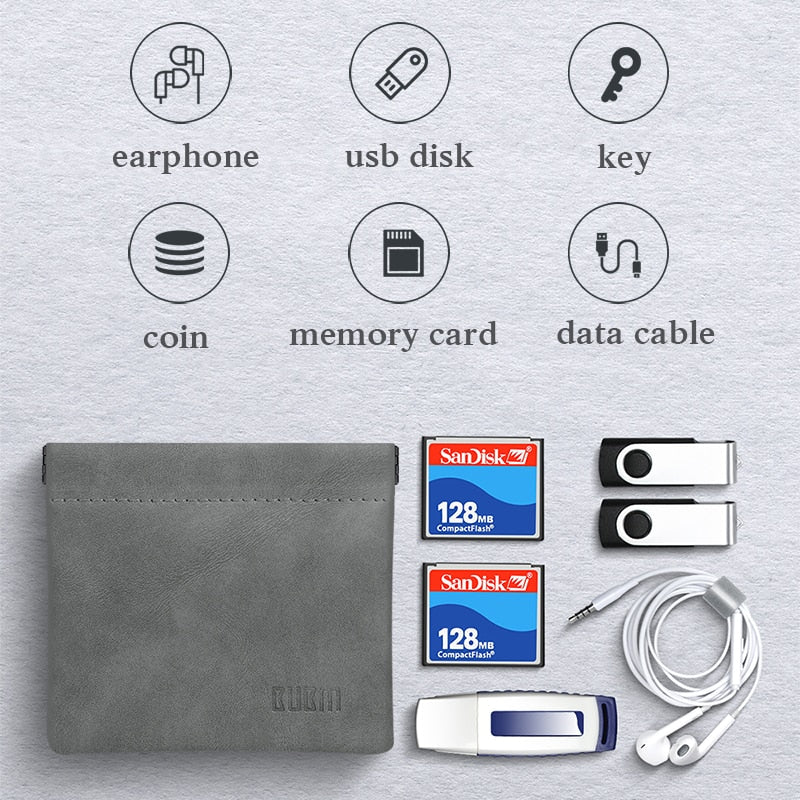 Portable Stainless Steel Shrapnel Earphone Storage Bag Headphone Accessories & Cable Storage Bag