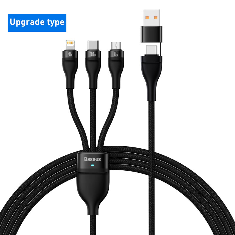 Baseus 3 in 1 USB C Cable for iPhone 13 12 Pro 11 XR Charger Cable 100W Micro USB Type C Cable
