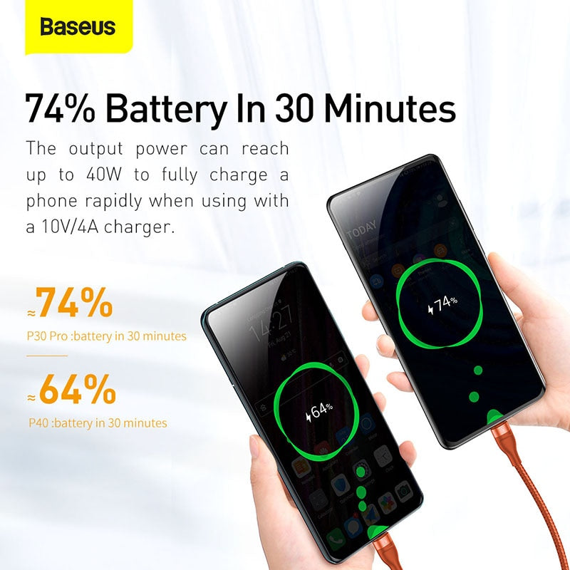 Baseus 3 in 1 USB Type C Cable for Xiaomi Samsung 5A Fast Charging Data Cable for iPhone