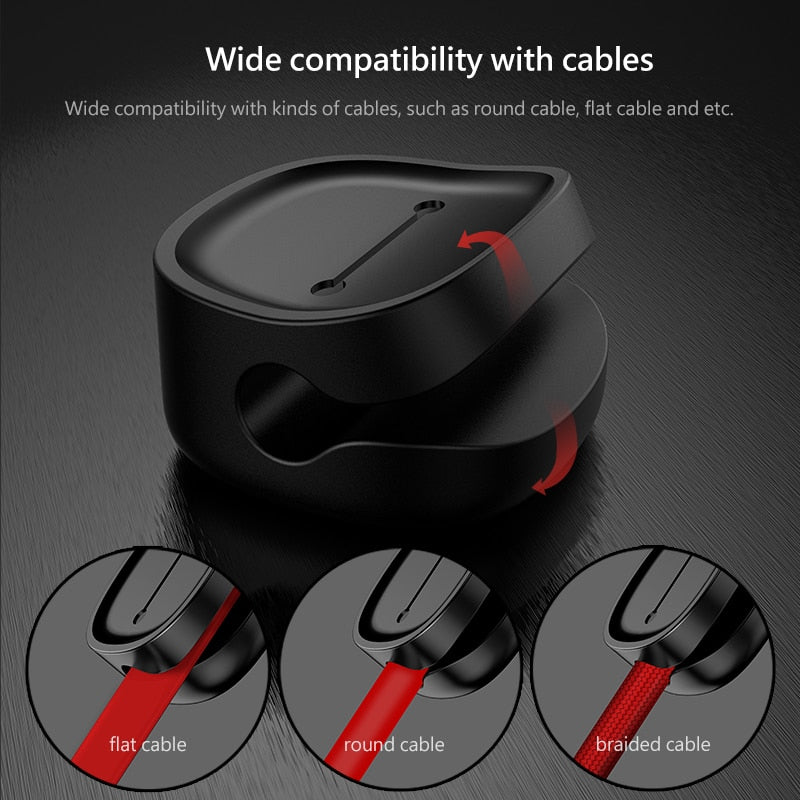 Baseus Magnetic protector Cable Clip Desktop Tidy Cable Organizer USB Charger Cable Holder Cable