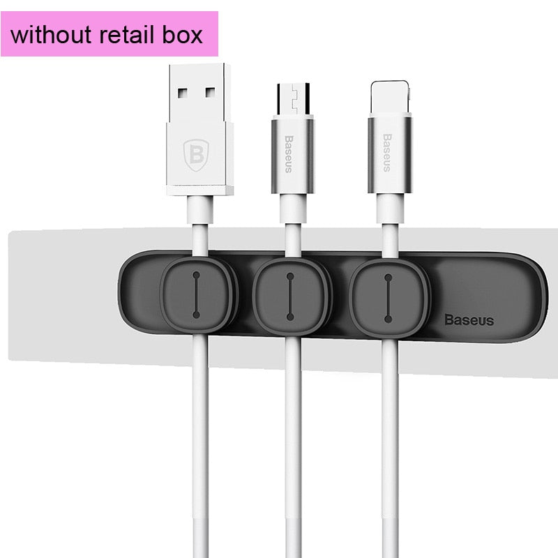 Baseus Magnetic protector Cable Clip Desktop Tidy Cable Organizer USB Charger Cable Holder Cable