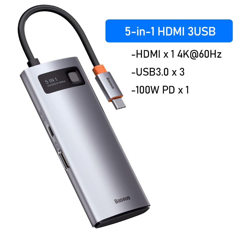 USB C HUB Type C to HDMI-compatible USB 3.0 Adapter 8 in 1