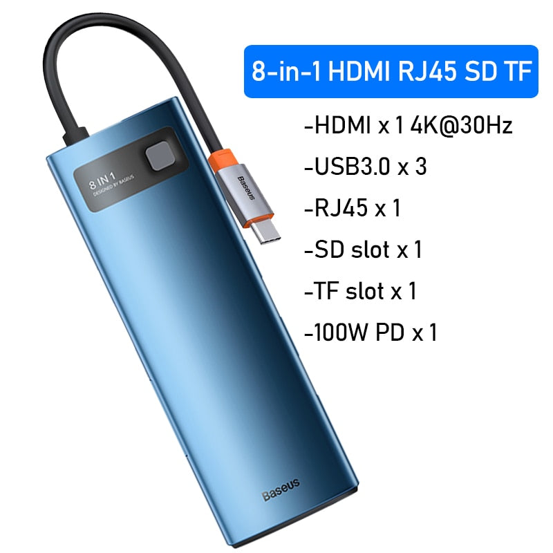 USB C HUB Type C to HDMI-compatible USB 3.0 Adapter 8 in 1