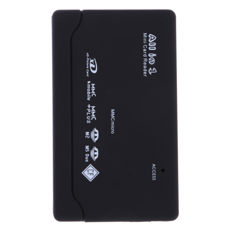 Black All in One Memory Card Reader USB External Cardreader SD SDHC Mini Micro M2 MMC XD CF Reader