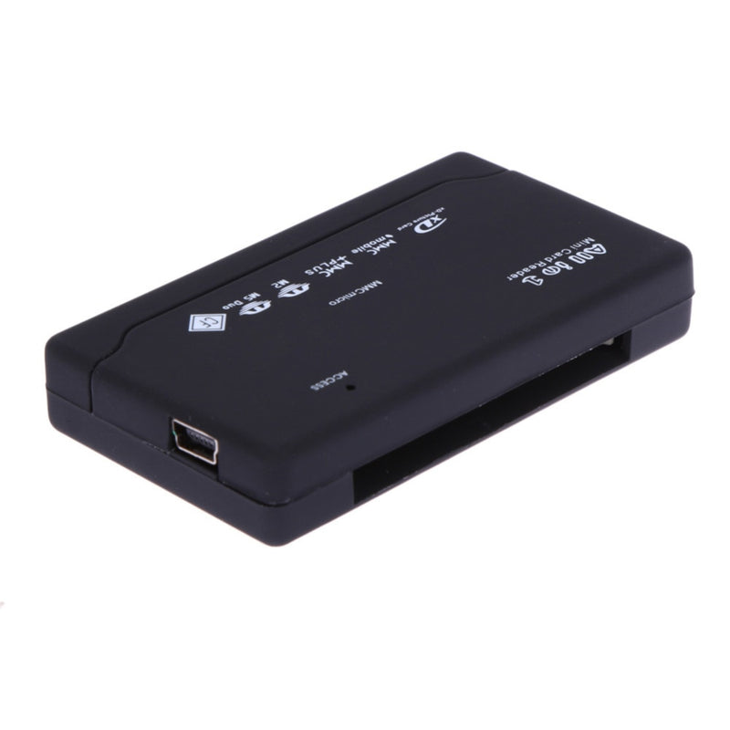 Black All in One Memory Card Reader USB External Cardreader SD SDHC Mini Micro M2 MMC XD CF Reader