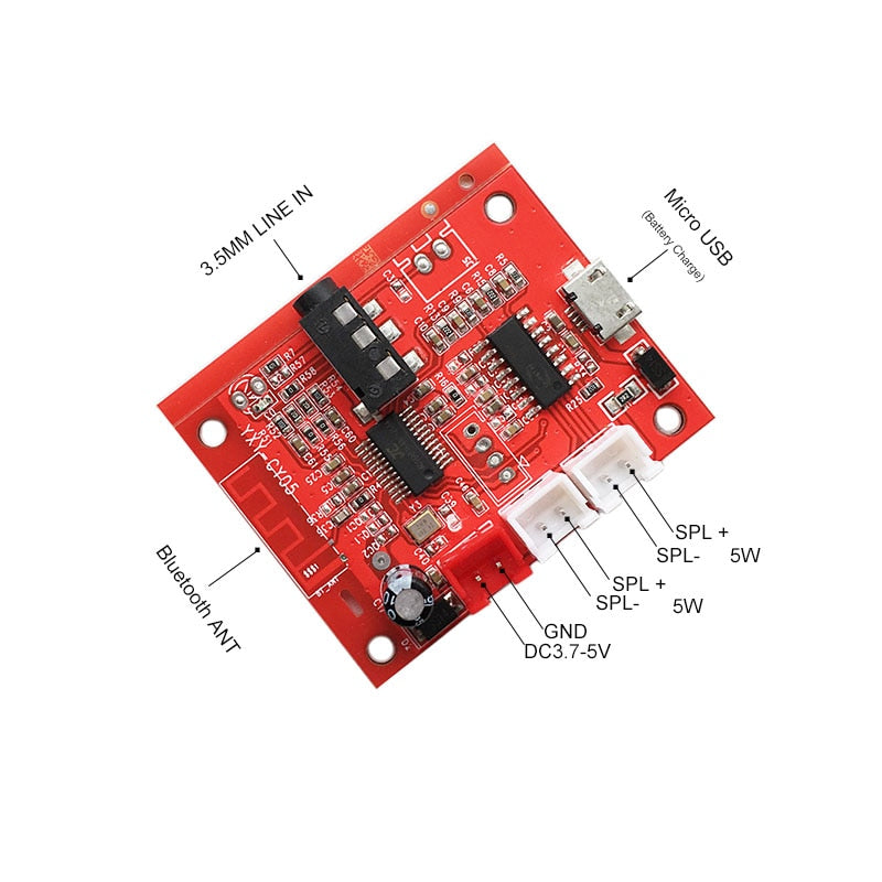 Bluetooth 4.2 Dual-channel Stereo High Digital Audio Power Amplifier Board 2*5W Micro USB li battery