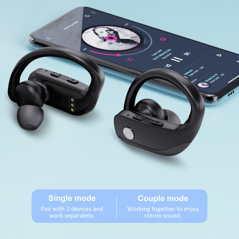 Bluetooth V5.1 Earphones Wireless Headphones with Microphone IOS LED Display