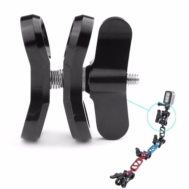 CNC Camera Accessory Diving Lights Ball Butterfly Clip Arm Clamp Mount Aluminum For Gopro 3+ 4 5 6