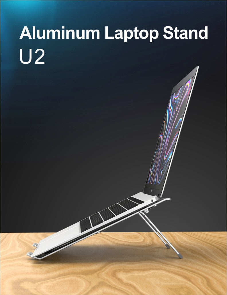 Laptop Stand Height Adjustable Aluminum Laptop Riser Holder Portable Ergonomic Notebook to 17 inch