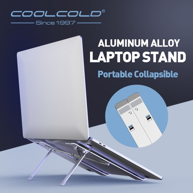 Laptop Stand Height Adjustable Aluminum Laptop Riser Holder Portable Ergonomic Notebook to 17 inch