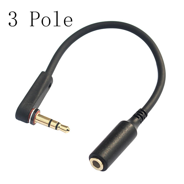 DC3.5mm Male to Female Extension  stereo Audio Cable 15cm 90 Degree Angled