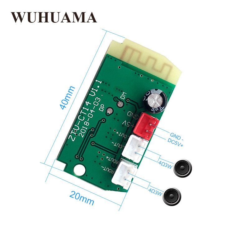 DC3.7-5V Wireless Bluetooth 4.2 Audio Receiver Board Sound Module 3W Amplifier Board DIY Bluetooth