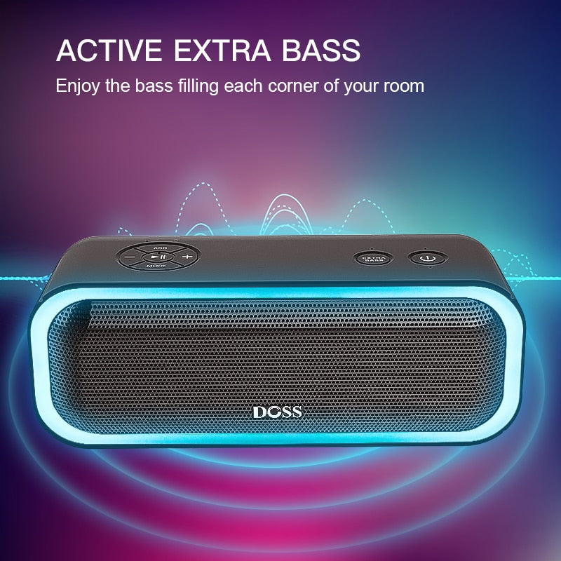 SoundBox Pro TWS Wireless Bluetooth Speaker 2*10 Drivers with Flashing LED Light Enhanced