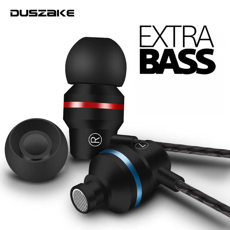 DUSZAKE In-Ear Headphones For Xiaomi Earphone For Phone Stereo Bass Headset Metal Wired Earphone