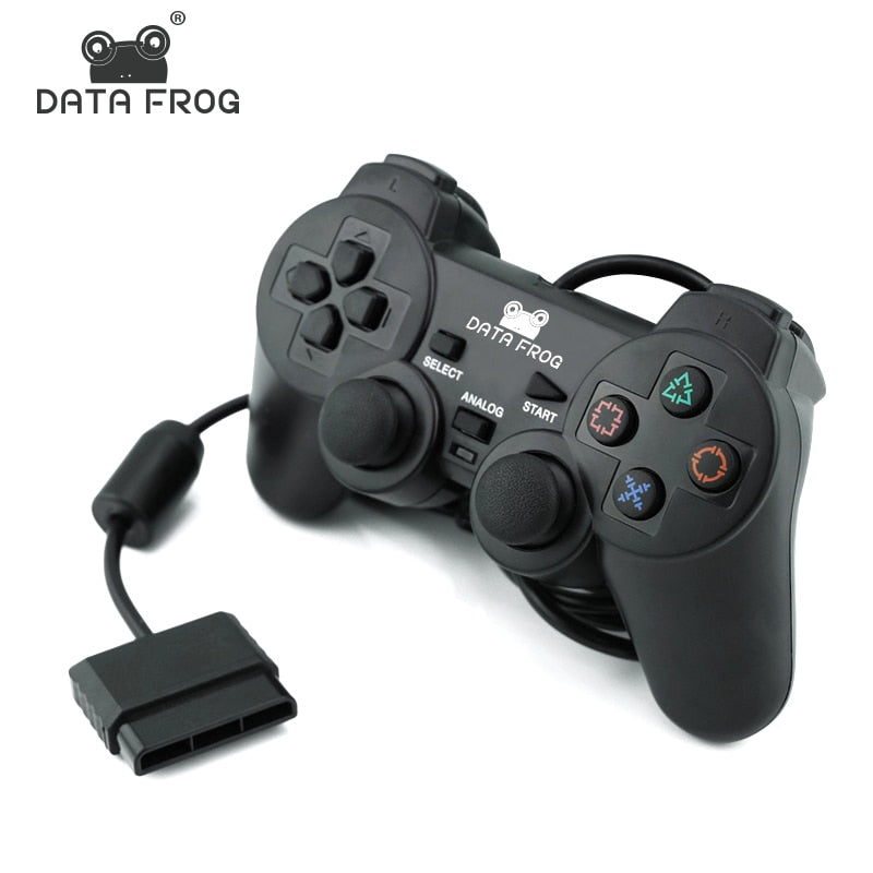 Data Frog Wired Gamepad Controller For Sony PS2 Double Vibration Controller Gamedpas Joystick For