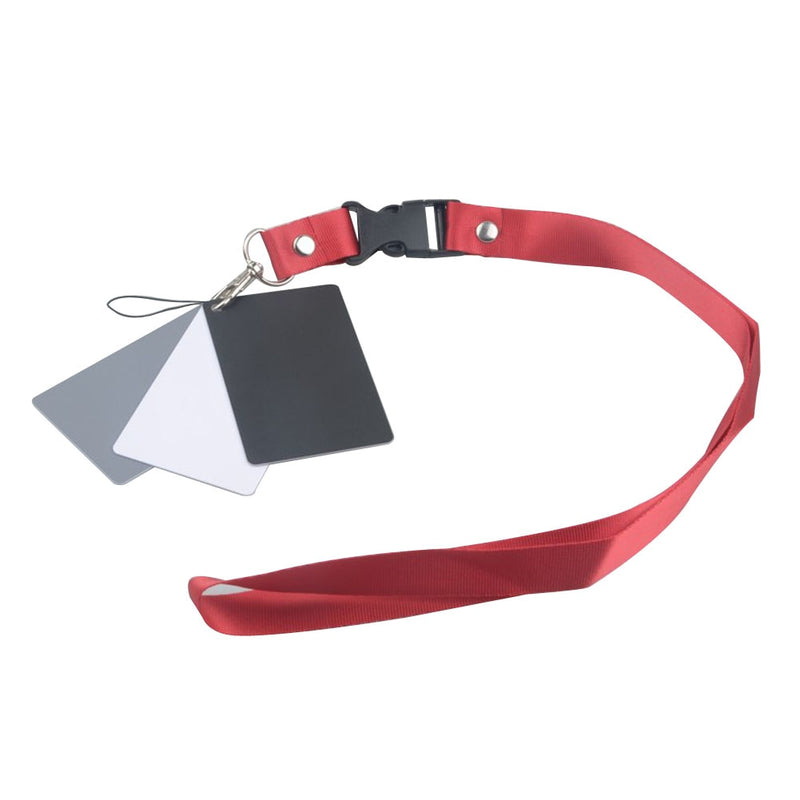 Digital Camera 3 in 1 Pocket-Size White Black Grey Balance Cards Gray Card with Neck Strap Rope
