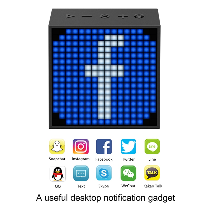 Timebox Evo Portable Speaker Wireless Bluetooth Pixel Art Speaker LED screen Clock Alarm