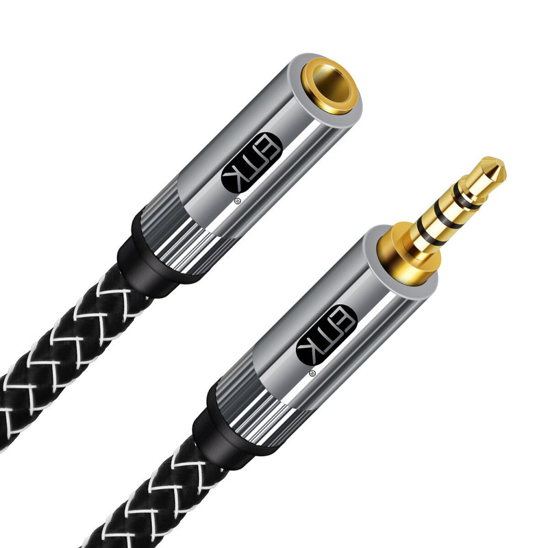 3.5mm Audio Microphone Extension Cable 3.5mm 4-pole AUX Extender TRRS Audio Cable Nylon Braided