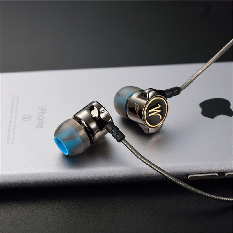 Earphones QKZ DM7 Special Edition Gold Plated Housing Headset Noise Isolating HD HiFi Earphone
