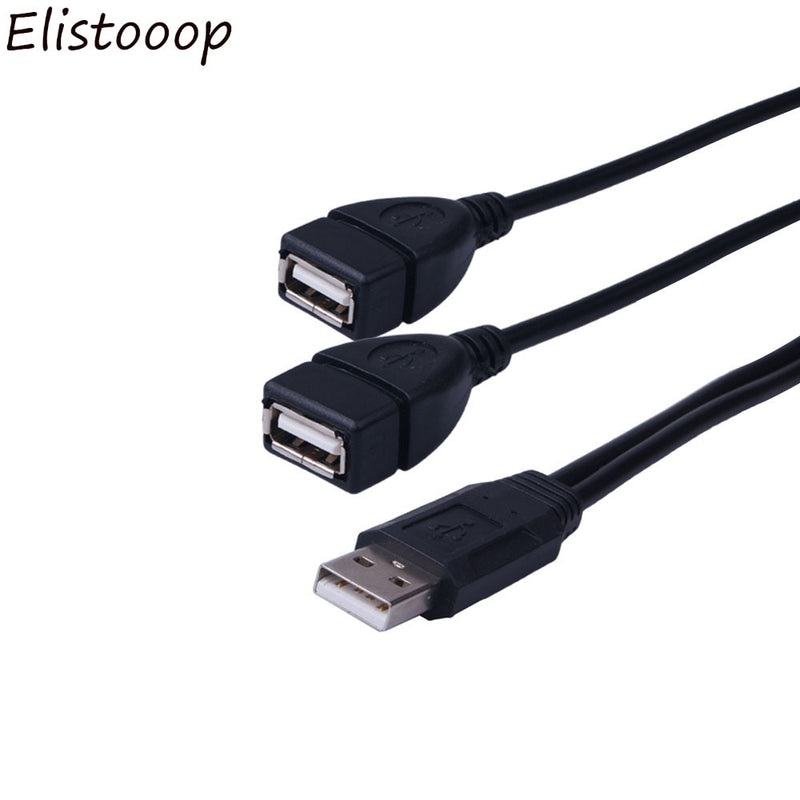 Elistooop USB Charging Power Cable Cord Extension Cable USB 2.0 A 1 male to 2 Dual USB Female Data