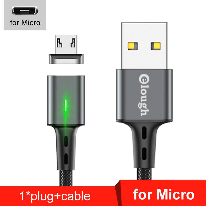 Elough Quick Magnetic Charger 3.0 4.0 Micro USB Cable for iPhone Samsung Xiaomi Fast Magnetic