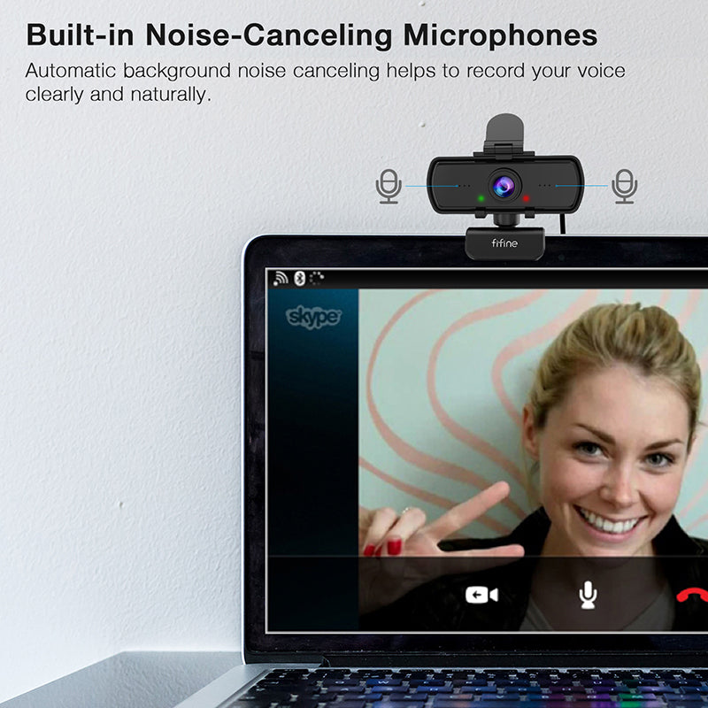 1440p Full HD PC Webcam with Microphone, Tripod, for USB Desktop & Laptop