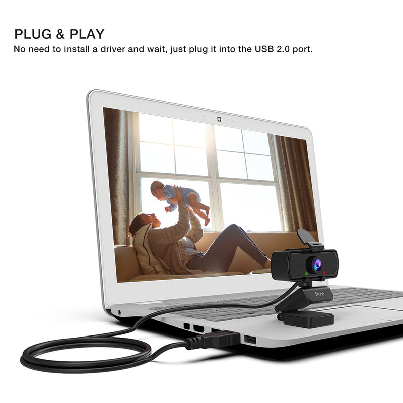 1440p Full HD PC Webcam with Microphone, Tripod, for USB Desktop & Laptop