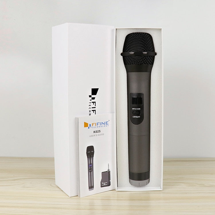 FIFINE UHF Wireless Handheld Dynamic Microphone& Receiver for Outdoor party Wedding Bar Live Show