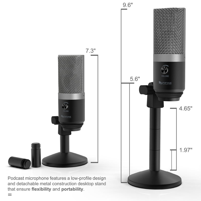 FIFINE USB microphone for windows computer and Mac professional  recording condenser MIC for Youtube