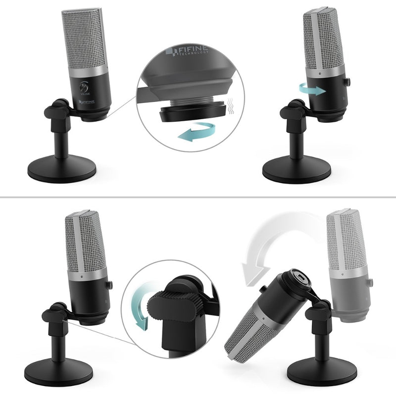 FIFINE USB microphone for windows computer and Mac professional  recording condenser MIC for Youtube