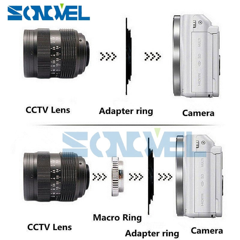 FUJIAN 35mm F1.7 CCTV TV Movie lens+C Mount+Macro ring for Sony E Mount Nex-5T Nex-F3 Nex-6 Nex-7