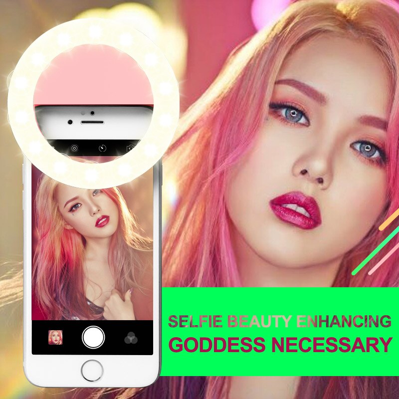 Fashion Rechargeable selfie ring light RK-14 Clip LED selfie flash light adjustable lamp selife