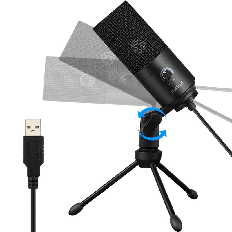 Fifine Metal USB Condenser Recording Microphone For Laptop MAC Or Windows Cardioid Studio