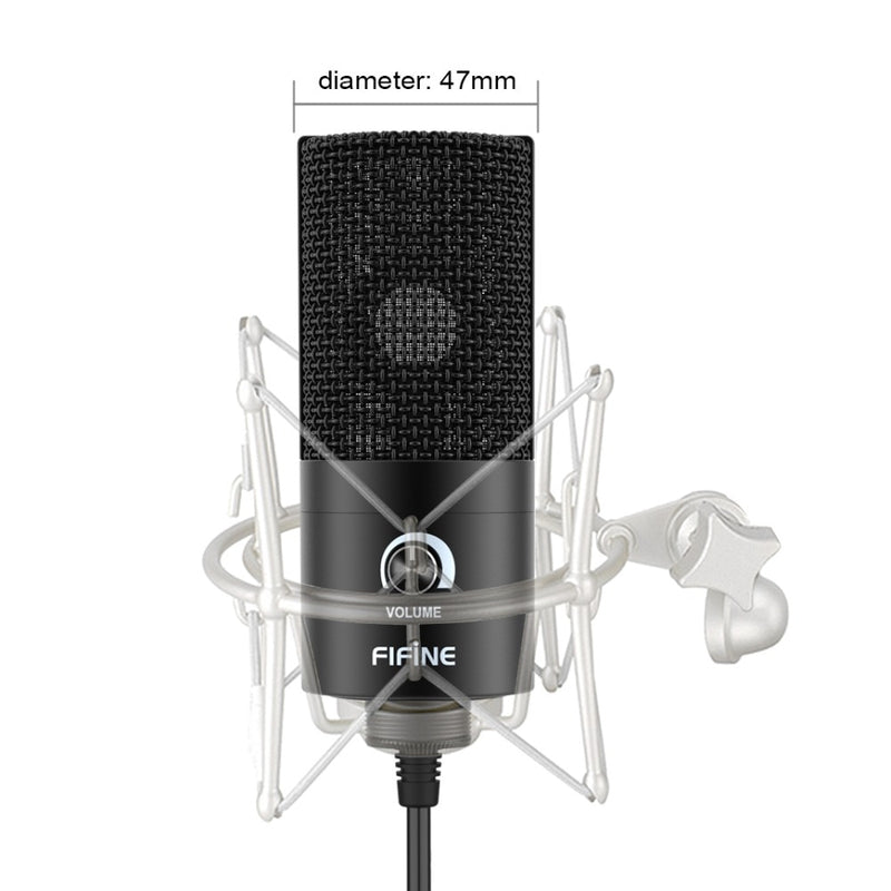 Fifine USB Condenser game Microphone For Laptop Windows Studio Recording  Built-in sound card
