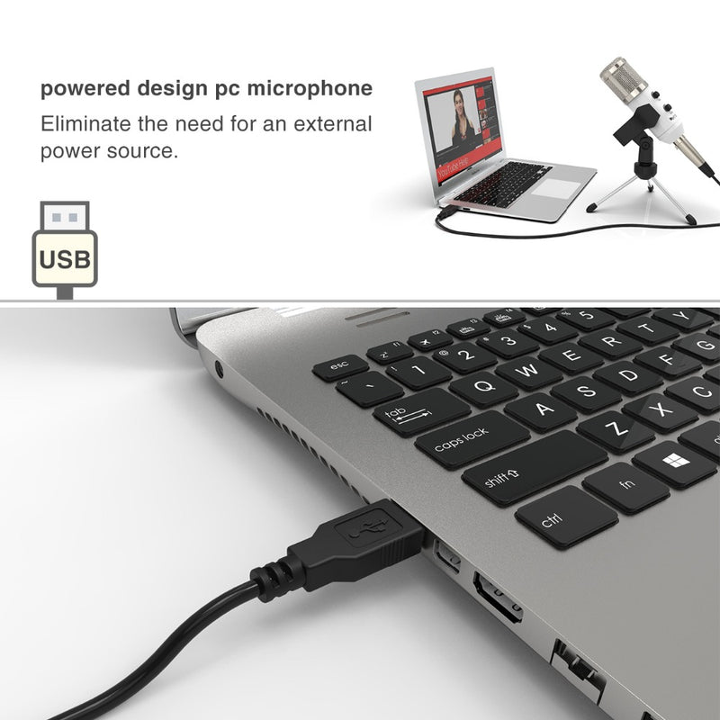Fifine USB Microphone, Plug & Play Condenser Microphone For PC/Computer Podcasting one line