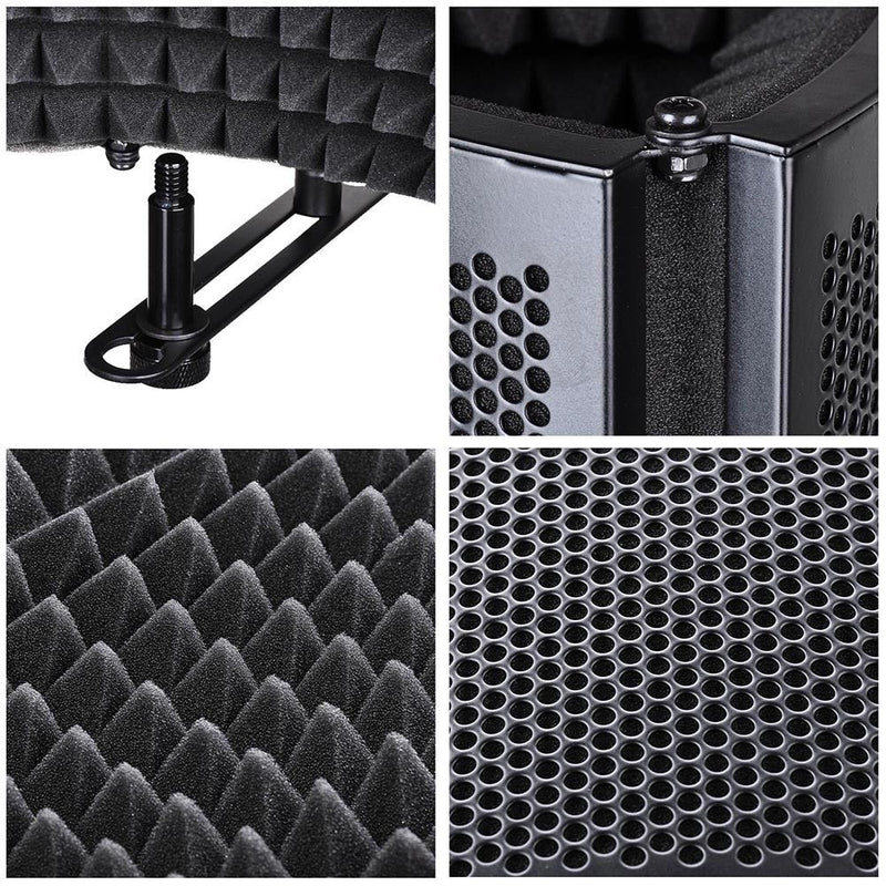 Folding Studio Microphone Isolation Shield Recording Sound Absorber Foam Panel Soundproof