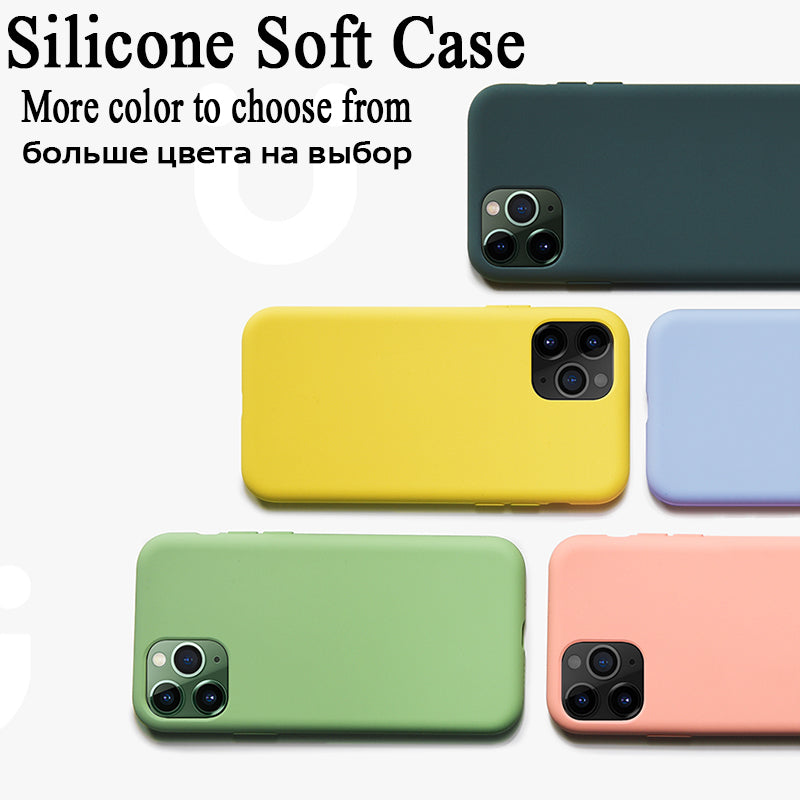 Luxury Original Liquid Silicone Soft Cover for iPhone 11 12 Pro X XR XS Max Shockproof Phone Case