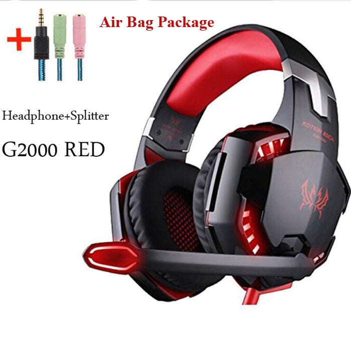 G2000 G9000 Gaming Headsets Big Headphones with Light Mic Stereo Earphones Deep Bass for PC Computer